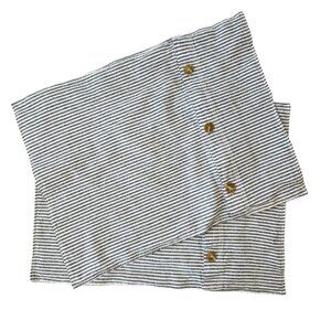 Pottery Barn Wheaton Striped Seersucker Linen/Cotton Pillow Shams Set of Two